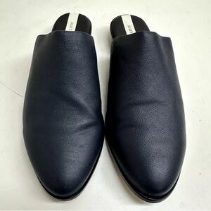 Matt Bernson "Finch" Navy Pebbled Leather Mules - 10